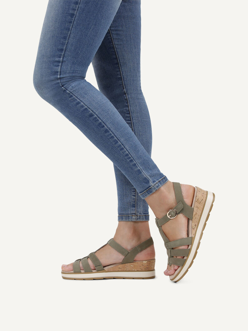 Sandalette, OLIVE NUBUC, hi-res