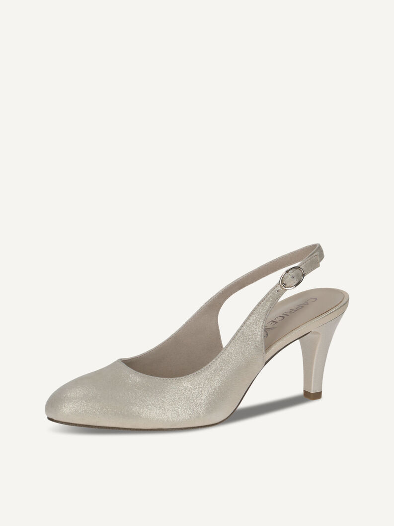 Slingpumps, LT.GOLD METAL., hi-res