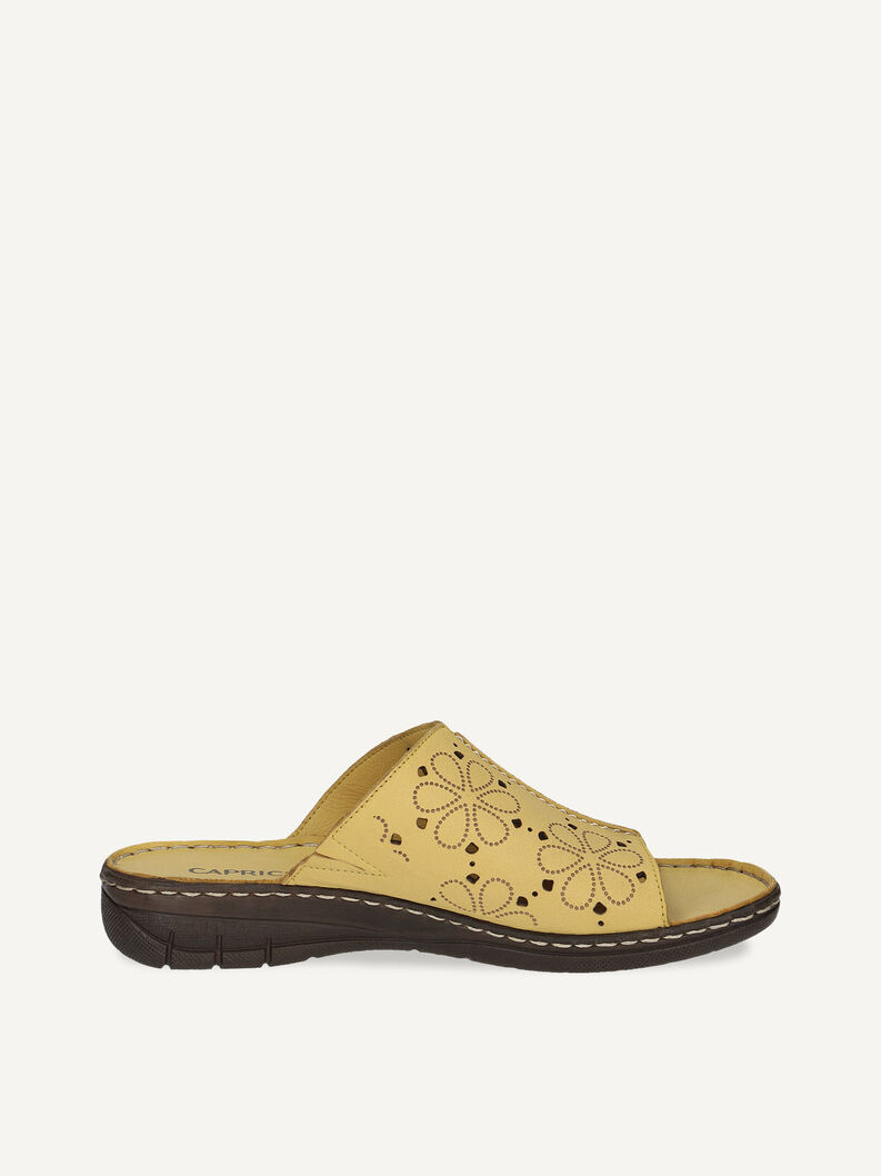 Lederpantolette - gelb, YELLOW NAPPA, hi-res