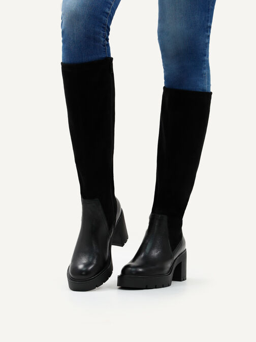 Bottes en cuir - noir, BLACK COMB, hi-res