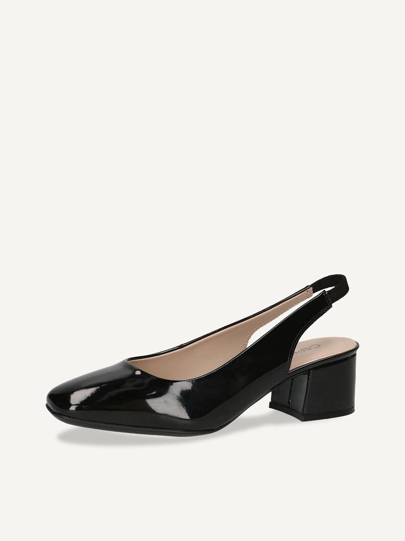 Lederslingpumps - schwarz, BLACK PATENT, hi-res