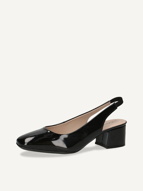 Escarpin en cuir - noir, BLACK PATENT, hi-res