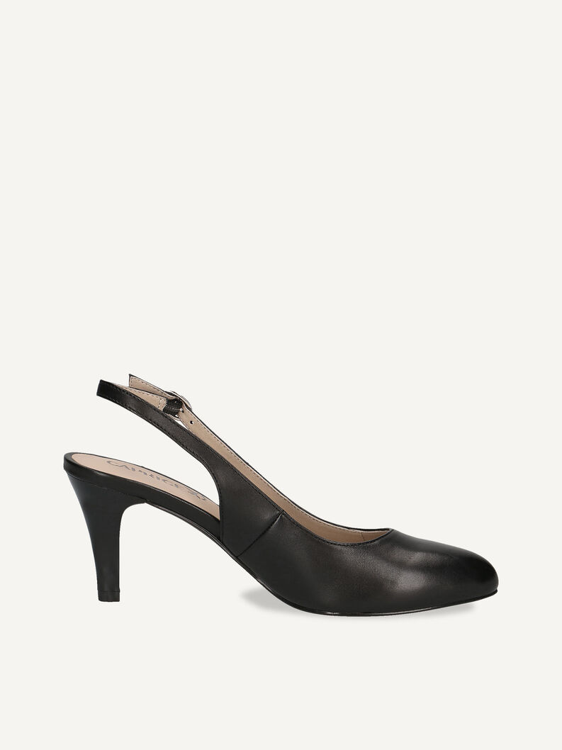 Lederslingpumps - schwarz, BLACK NAPPA, hi-res
