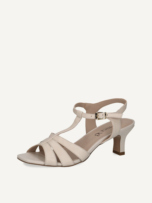 Sandale à talon en cuir - blanc, OFFWHITE NAPPA, hi-res
