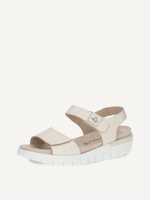 Sandale en cuir - beige, CREAM PERLATO, hi-res