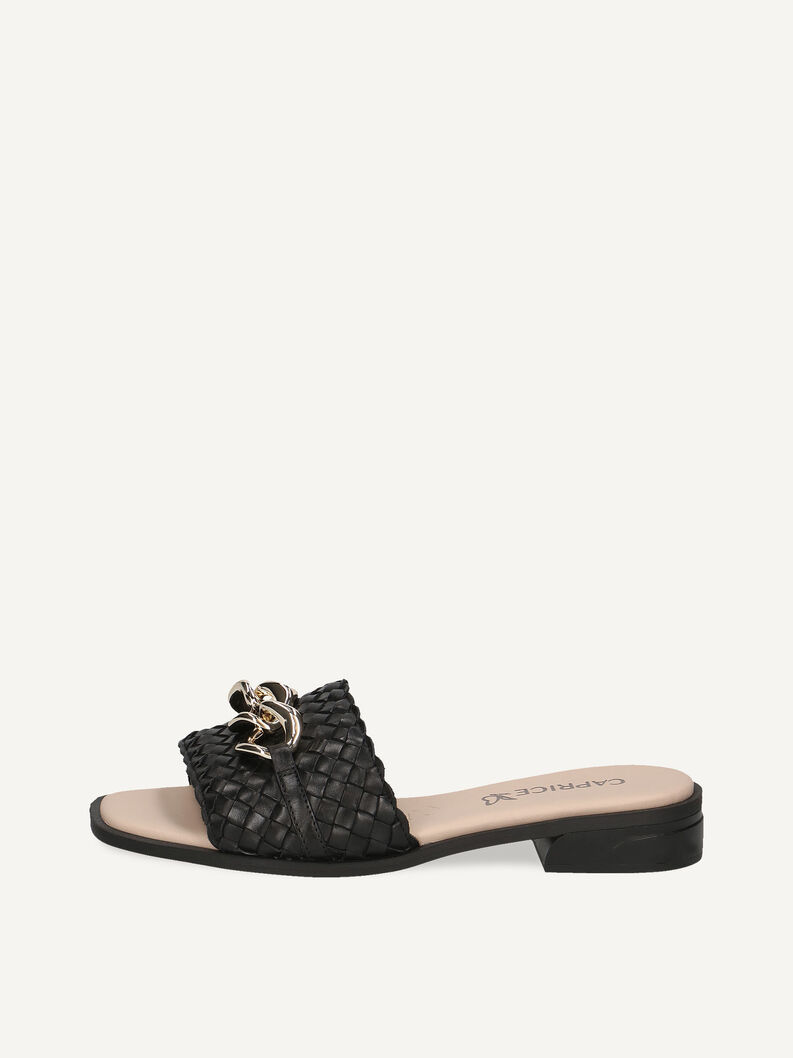 Lederpantolette - schwarz, BLACK NAPPA, hi-res