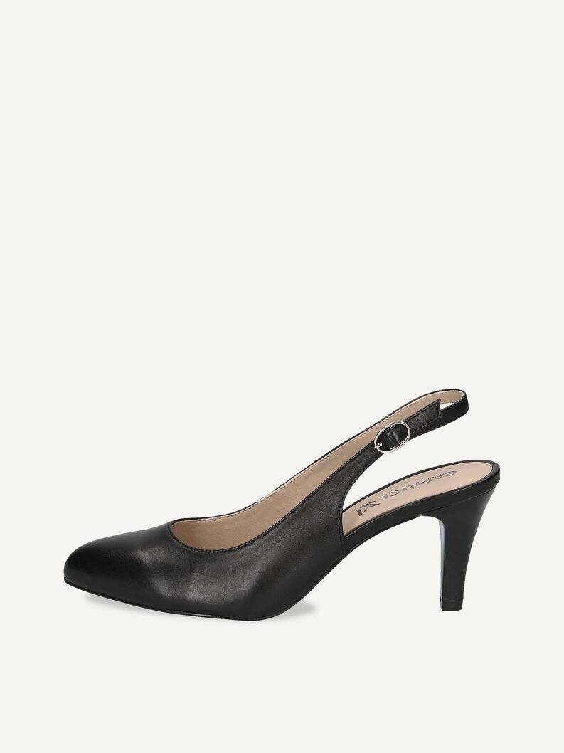 Lederslingpumps - schwarz, BLACK NAPPA, hi-res