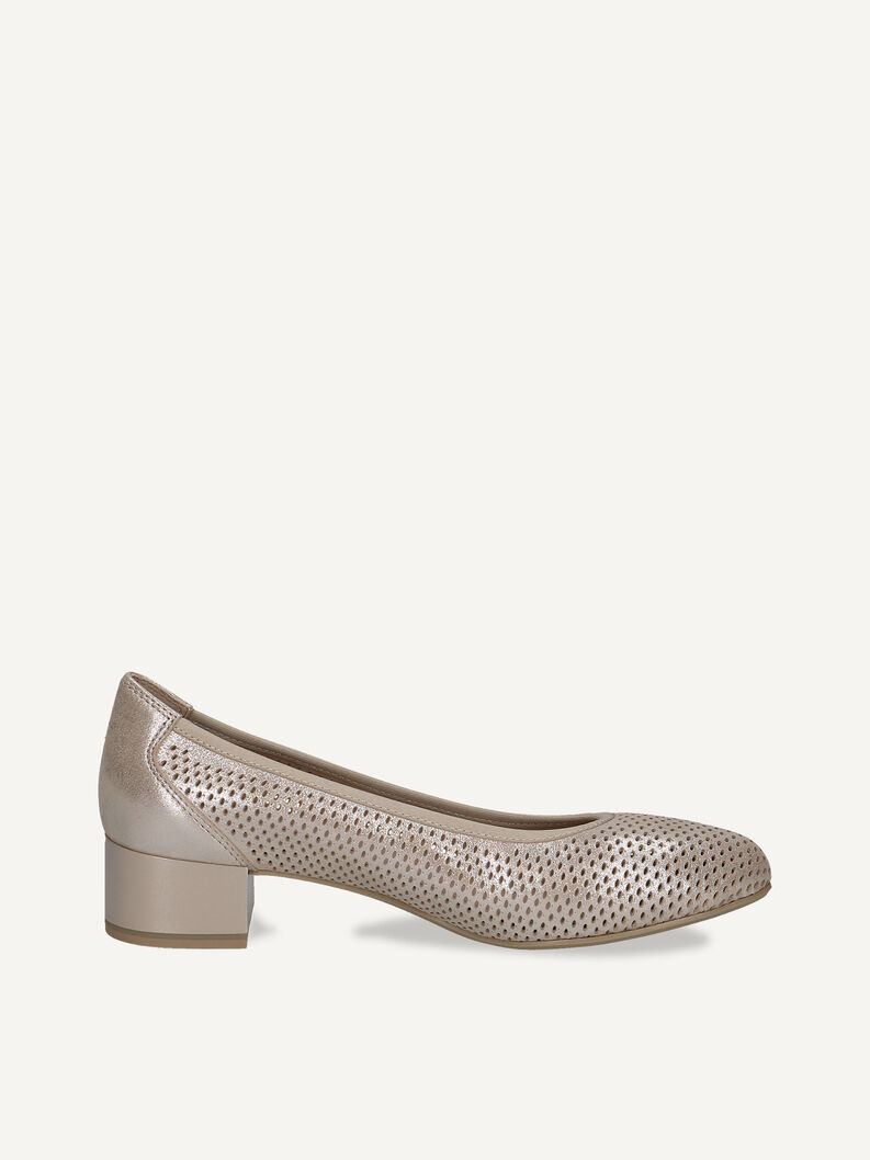Lederpumps - braun, TAUPE METALLIC, hi-res