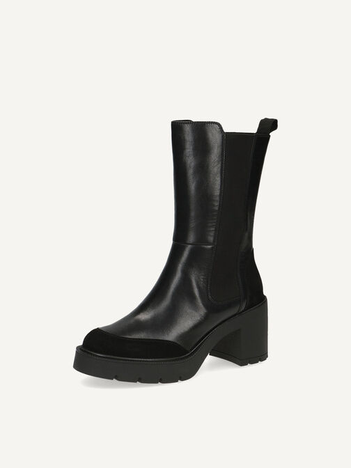 Lederstiefelette - schwarz, BLACK COMB I, hi-res