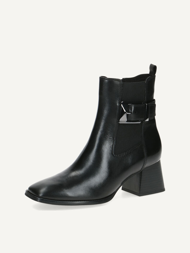 Lederstiefelette - schwarz, BLACK NAPPA, hi-res