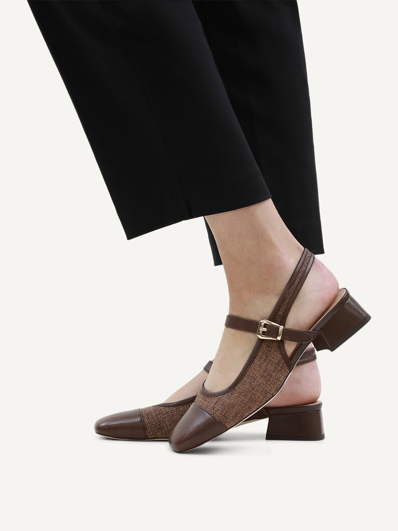 Slingpumps, DK BROWN COMB, hi-res
