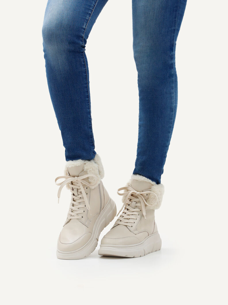 Lederstiefelette - weiß Warmfutter, OFFWHITE SOFT, hi-res