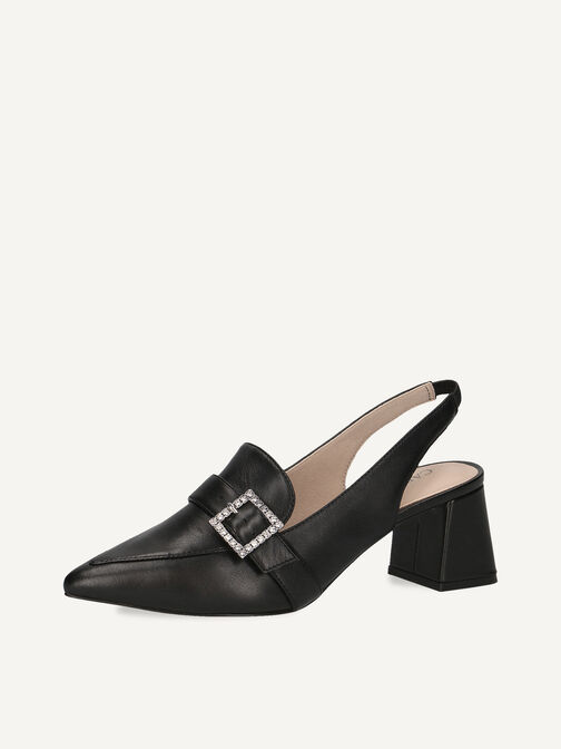 Lederslingpumps - schwarz, BLACK NAPPA, hi-res