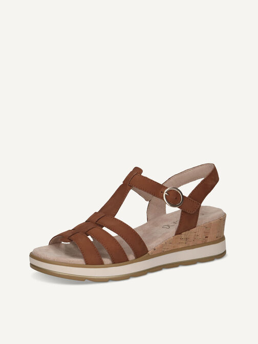 Heeled sandal, COGNAC NUBUC, hi-res