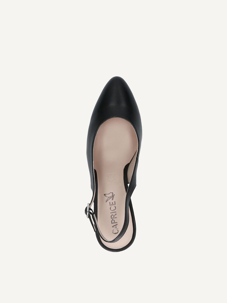 Lederslingpumps - schwarz, BLACK NAPPA, hi-res