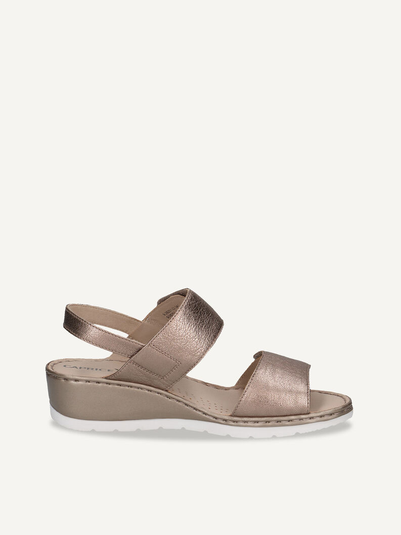 Ledersandalette - braun, TAUPE METALLIC, hi-res