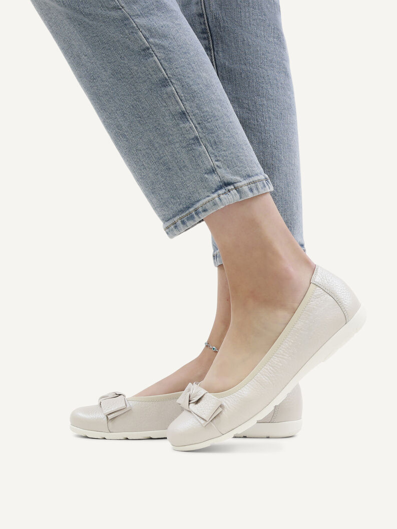 Lederballerina - beige, PEARL PERL DEE, hi-res