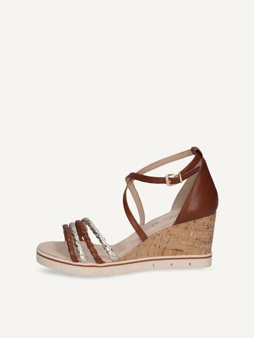 Sandalette, COGNAC/GOLD, hi-res