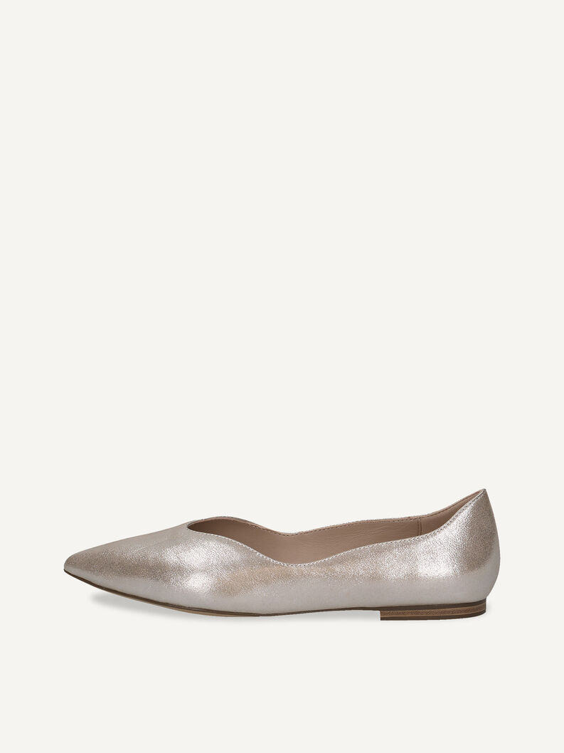 Lederballerina - braun, TAUPE METALLIC, hi-res