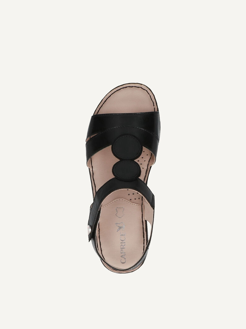 Ledersandalette - schwarz, BLACK MET.COMB, hi-res