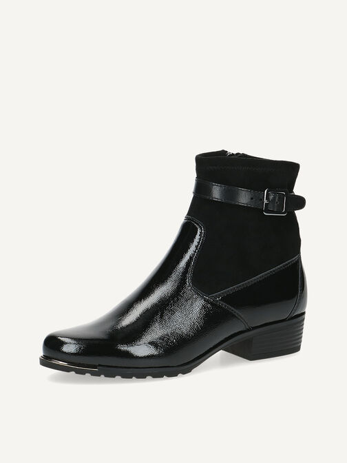 Lederstiefelette - schwarz, BLACK COMB, hi-res