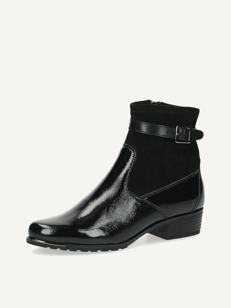 Lederstiefelette - schwarz, BLACK COMB, hi-res