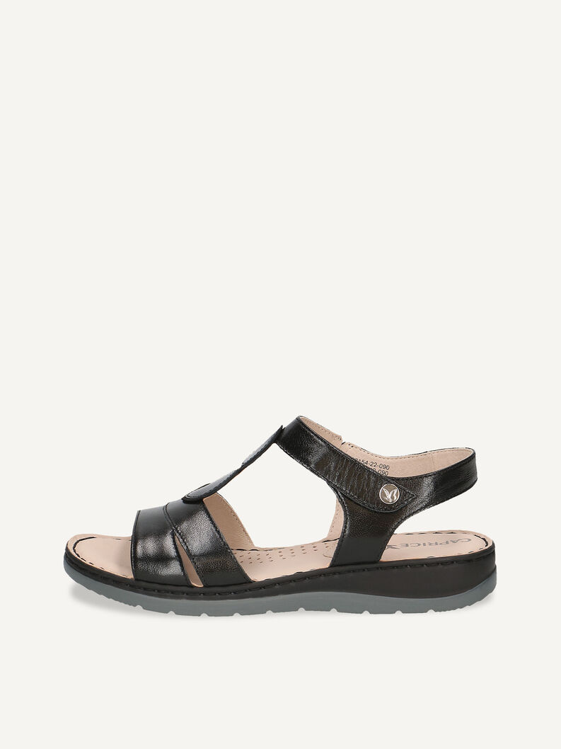 Ledersandalette - schwarz, BLACK MET.COMB, hi-res