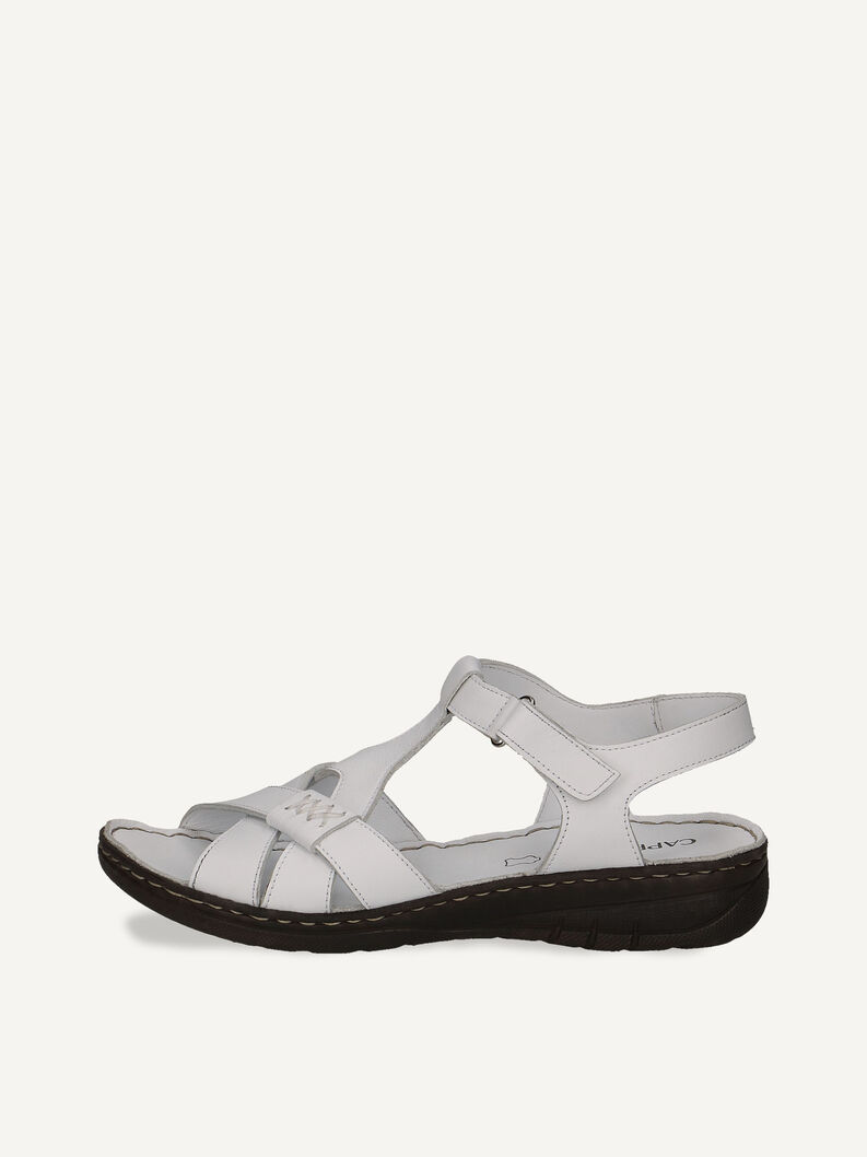 Sandale à talon en cuir - blanc, WHITE NAPPA, hi-res