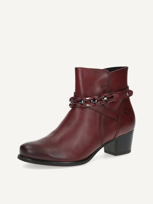Lederstiefelette - rot, BORDEAUX NAPPA, hi-res