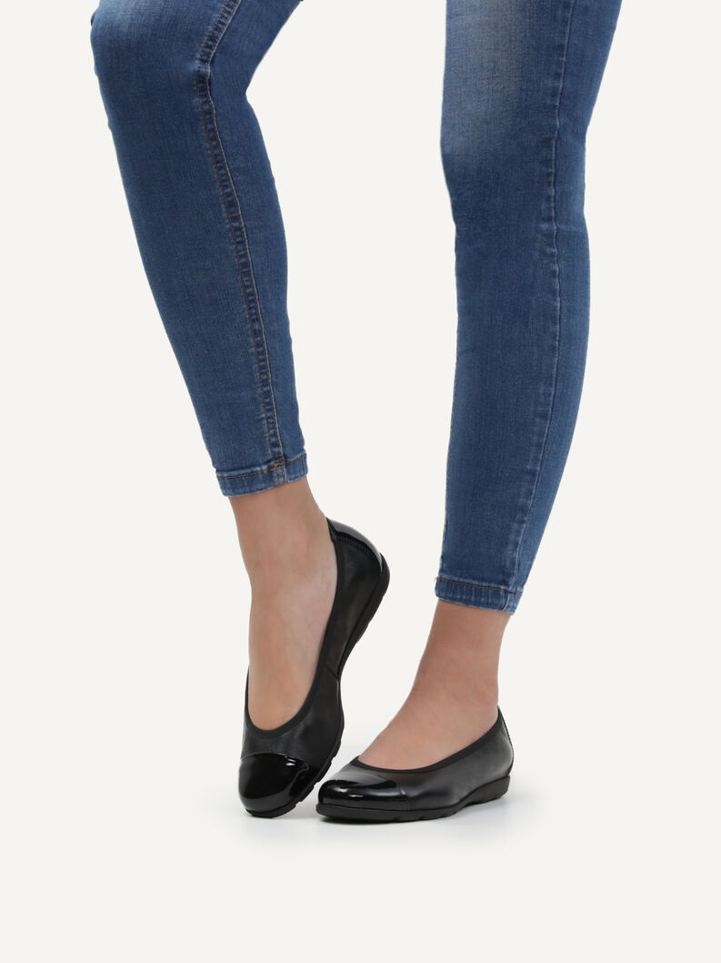 Lederballerina - schwarz, BLACK COMB, hi-res