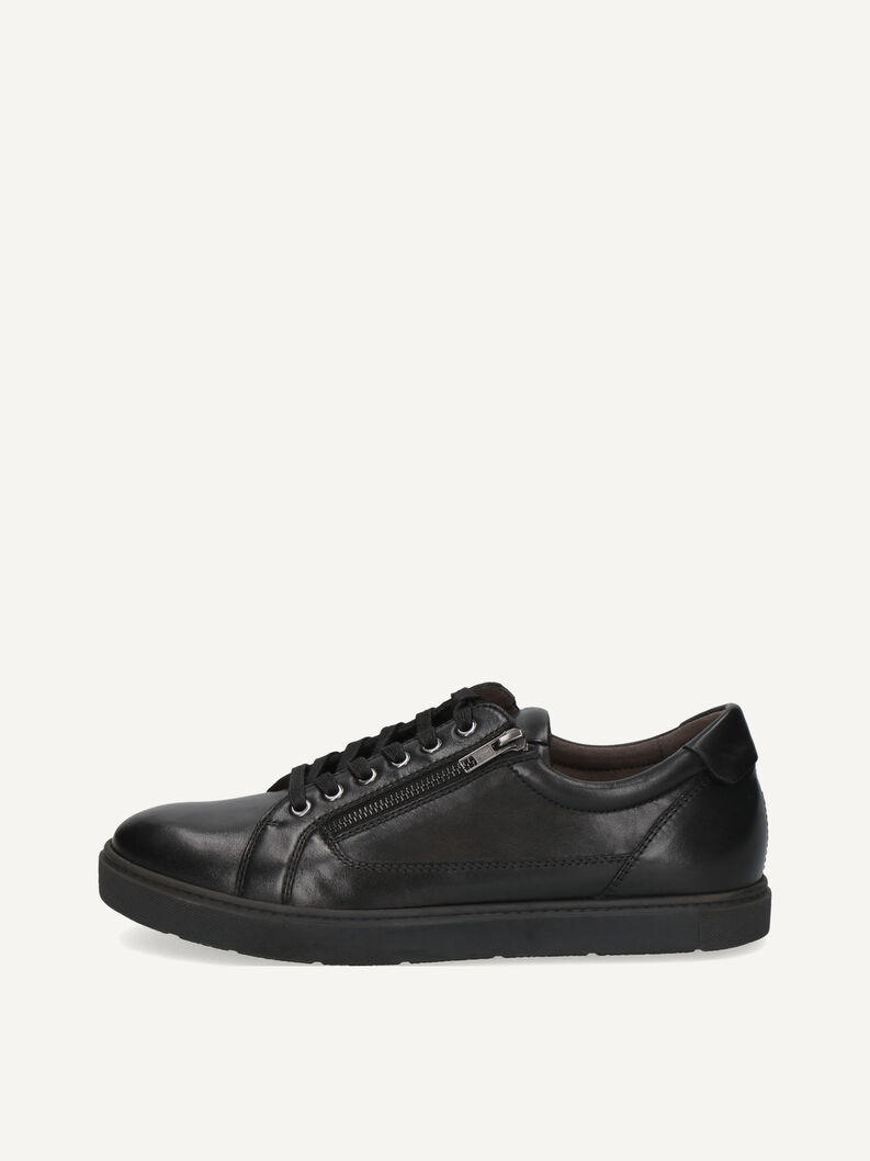 Ledersneaker - schwarz, BLACK/BLACK, hi-res