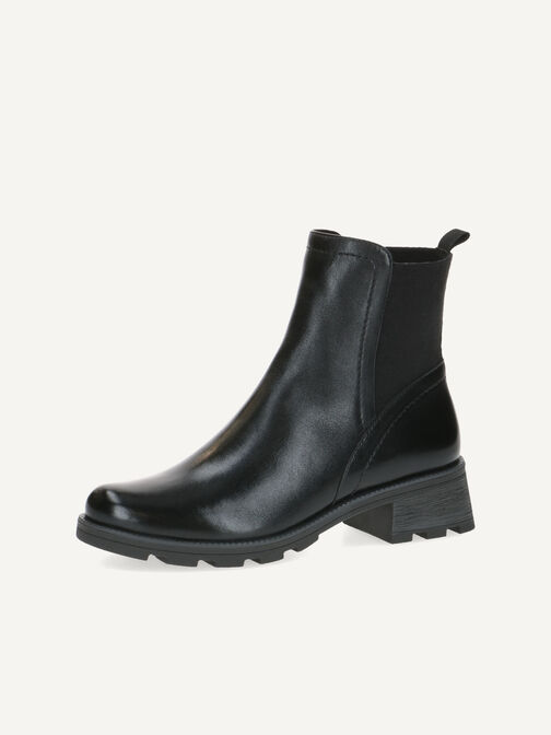 Lederstiefelette - schwarz, BLACK NAPPA, hi-res