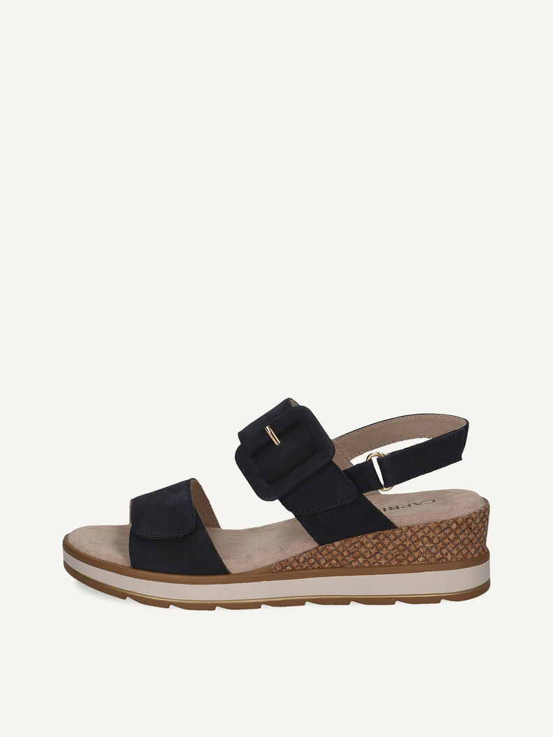 Ledersandalette - blau, OCEAN NUBUC, hi-res