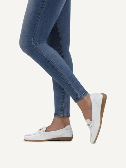 Slipper en cuir - blanc, WHITE DEER, hi-res
