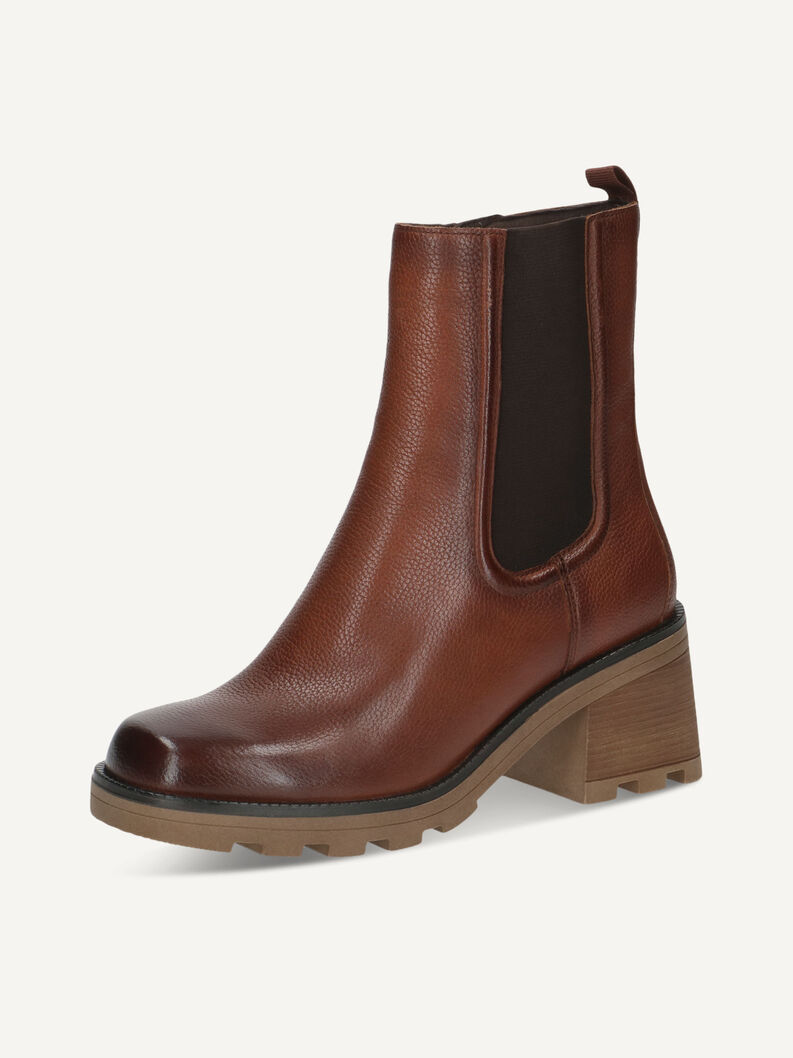 Lederstiefelette - braun, COGNAC NAPPA, hi-res