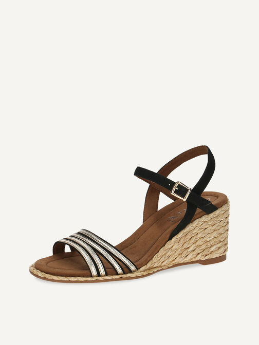 Sandale à talon - noir, BLACK/GOLD, hi-res
