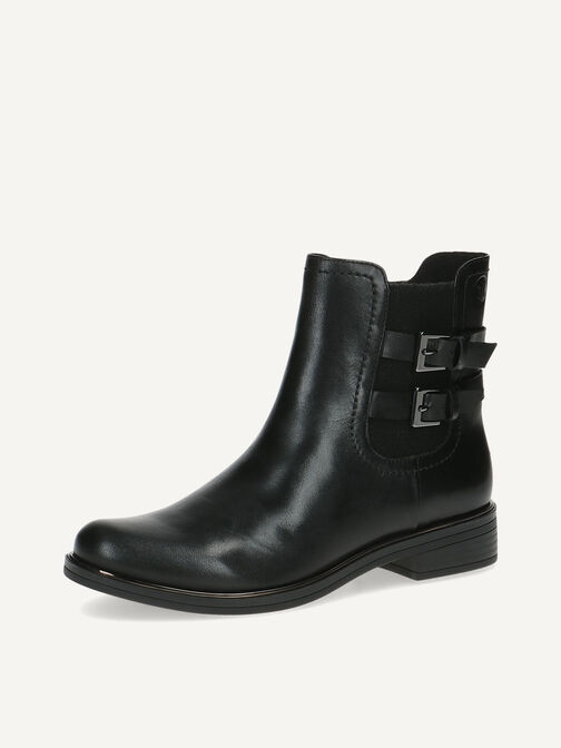 Lederstiefelette - schwarz, BLACK NAPPA, hi-res