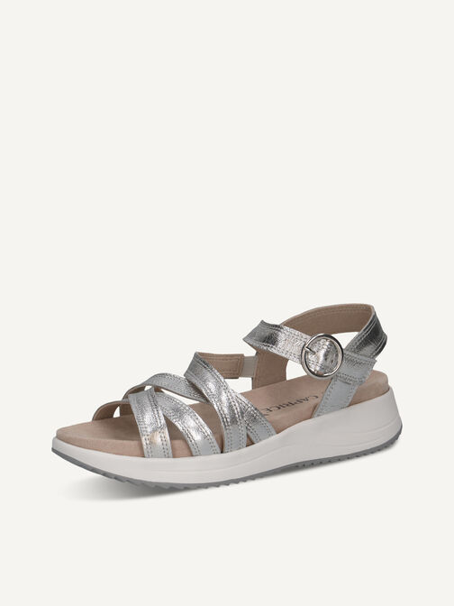 Sandal, SILVER METAL., hi-res