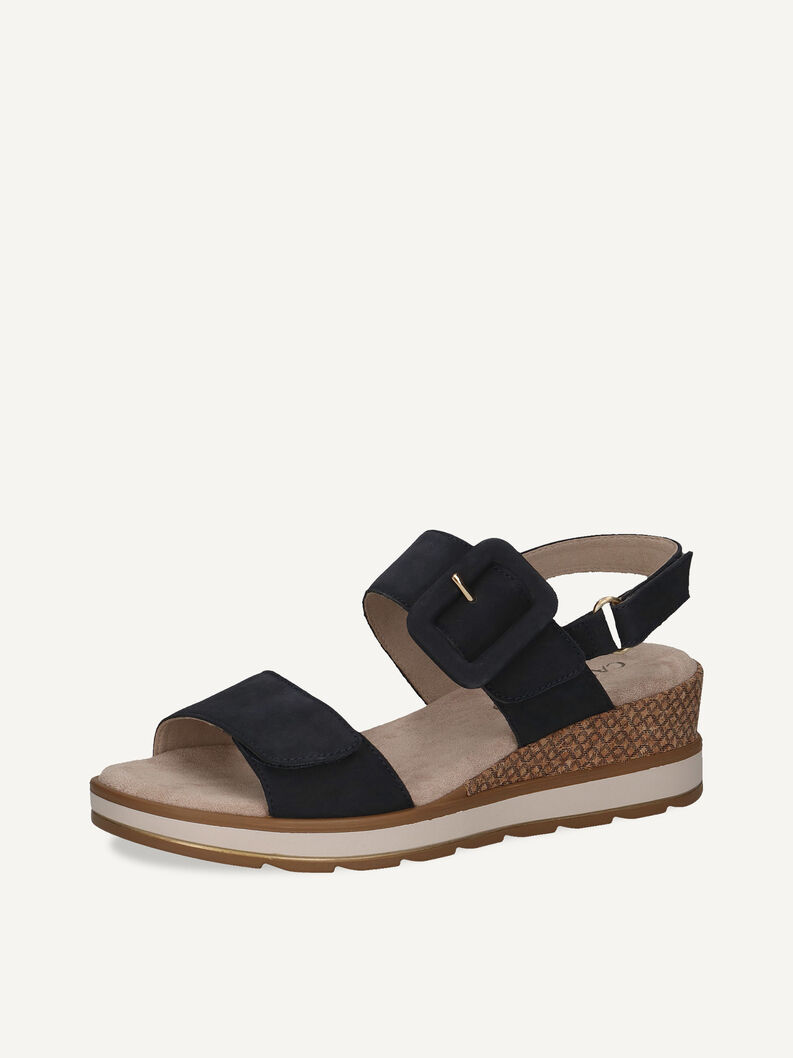 Ledersandalette - blau, OCEAN NUBUC, hi-res