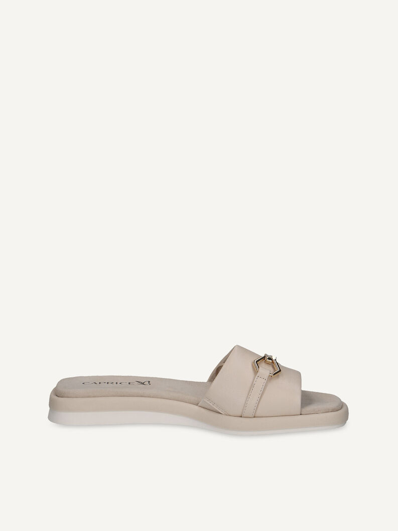 Lederpantolette - beige, CREAM PERLATO, hi-res