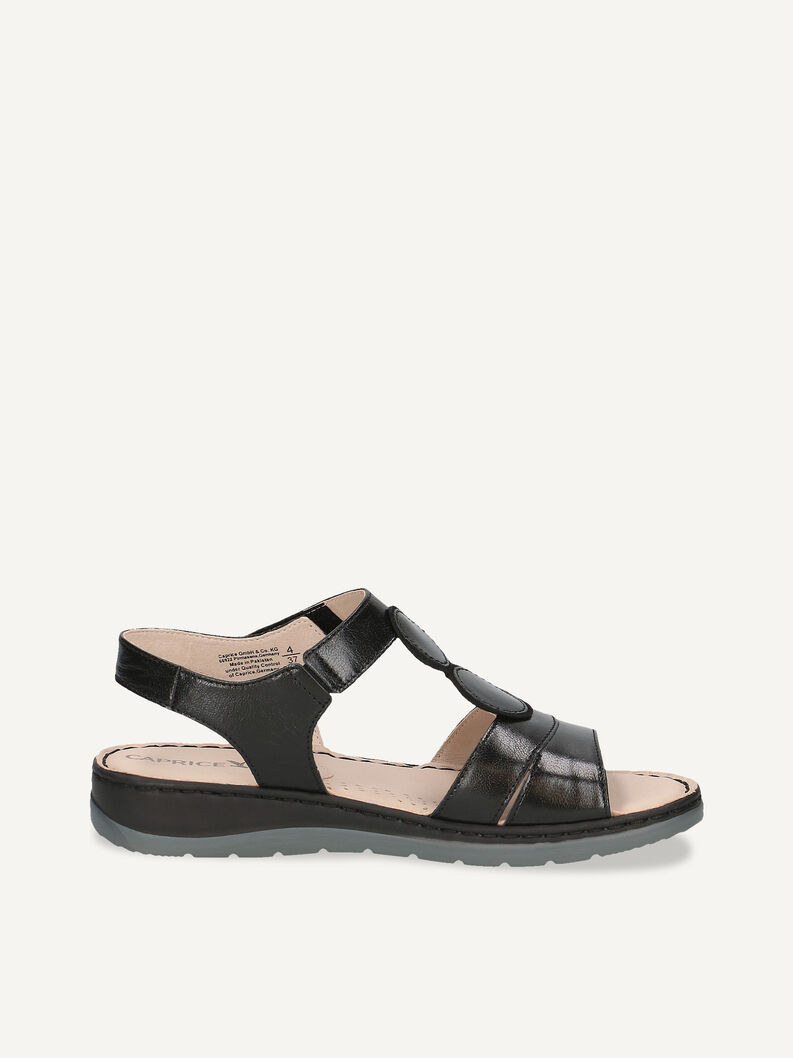 Ledersandalette - schwarz, BLACK MET.COMB, hi-res
