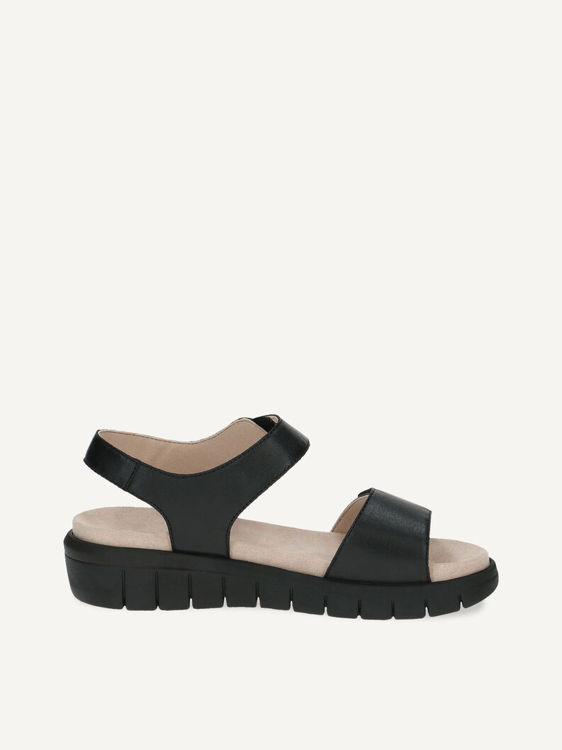 Ledersandale - schwarz, BLACK/BLK SOLE, hi-res