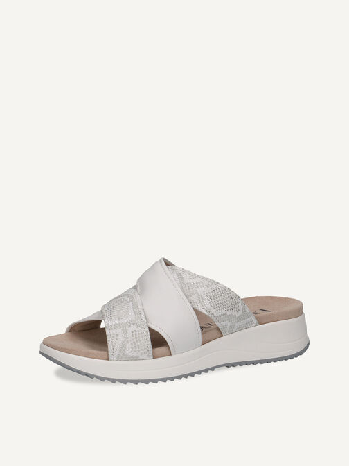 Lederpantolette - weiß, WHITE COMB, hi-res