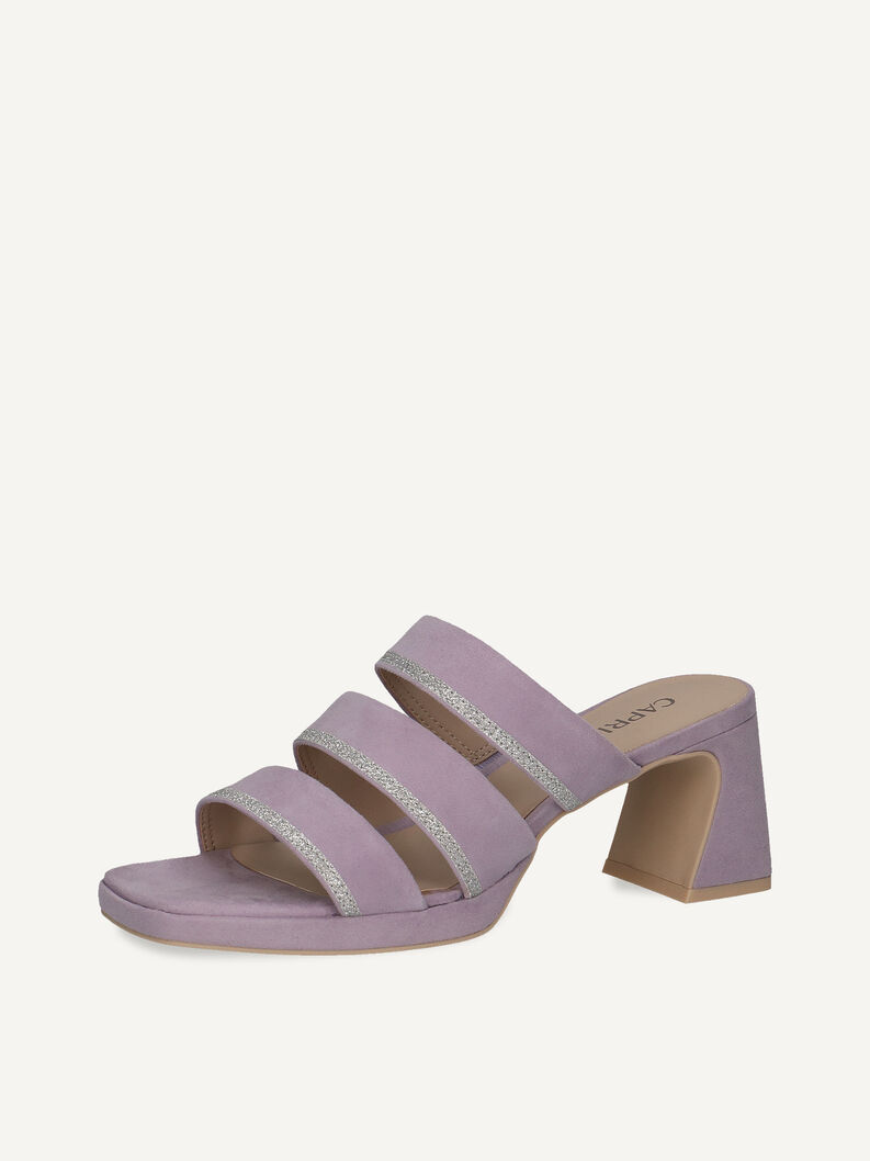 Lederpantolette - lila, LAVENDER SUEDE, hi-res