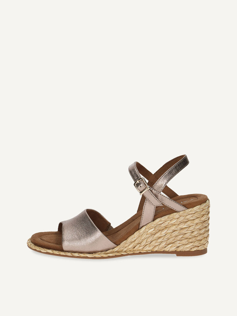 Ledersandalette - braun, TAUPE METALLIC, hi-res