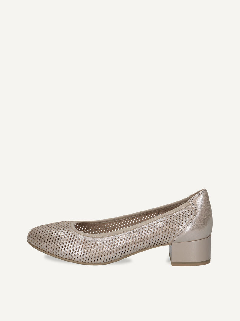 Lederpumps - braun, TAUPE METALLIC, hi-res