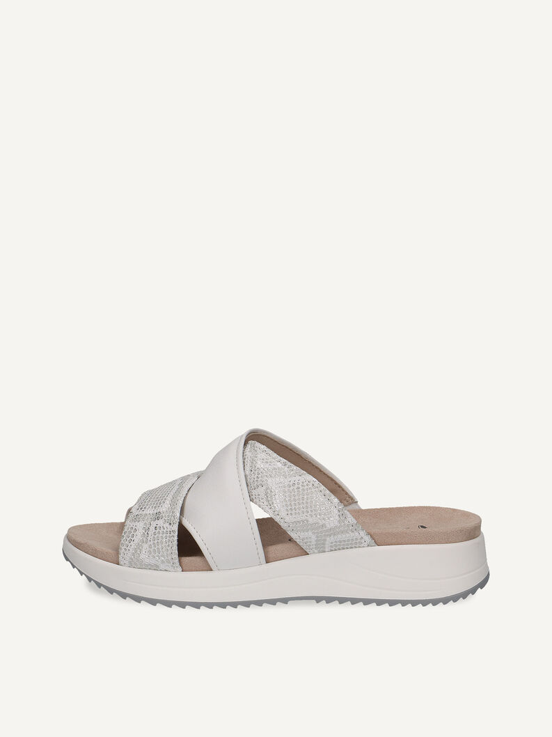 Lederpantolette - weiß, WHITE COMB, hi-res