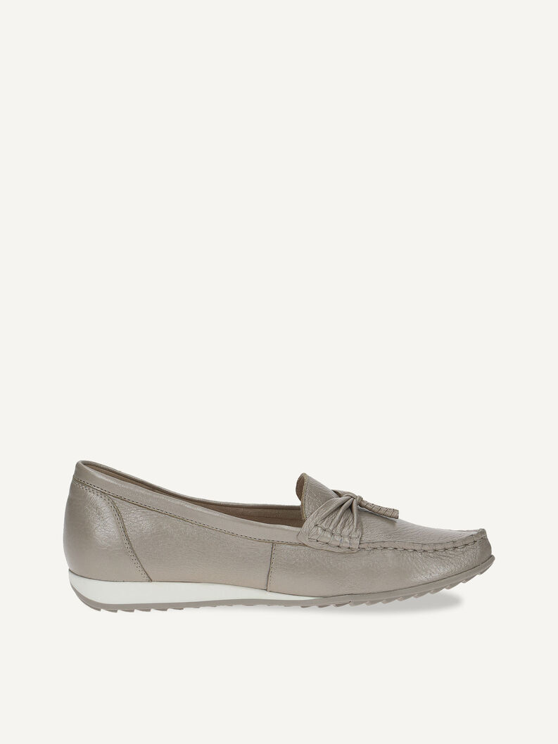Ledermoccassin - grau, STONE PER.DEER, hi-res