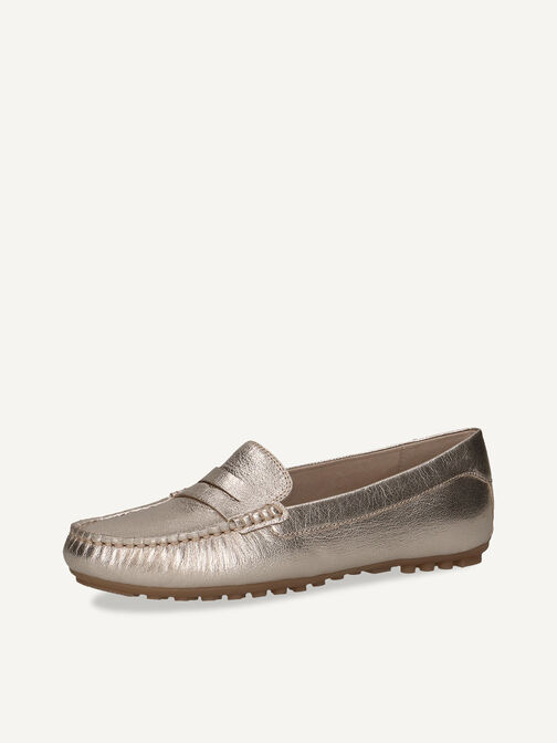 Ledermoccassin - metallic, PLATIN METAL., hi-res