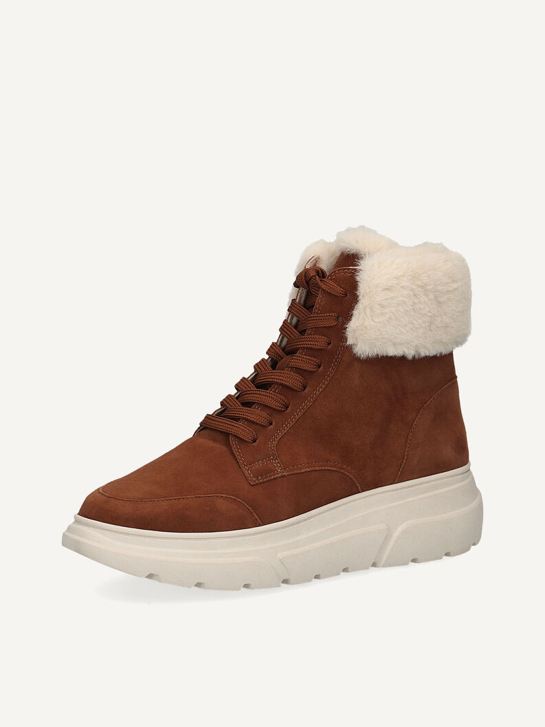 Lederstiefelette - braun Warmfutter, COGNAC SUEDE, hi-res